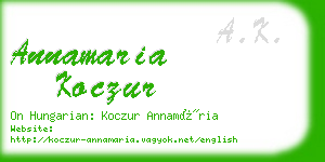 annamaria koczur business card